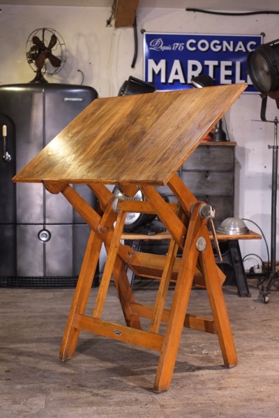 meuble industriel table a dessin ancienne